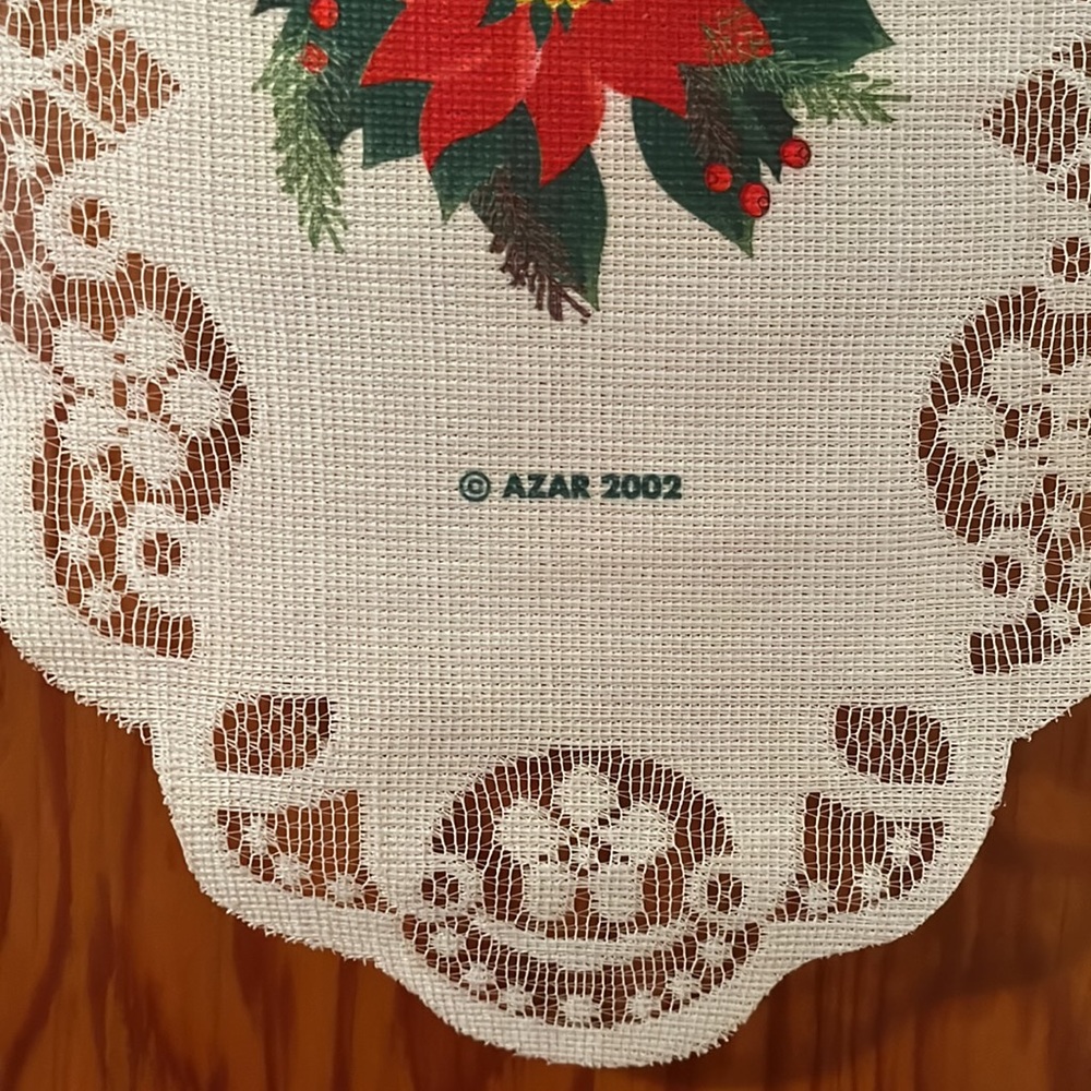 Christmas wall hanging, NOEL, cloth with lace on sides, 2002 - Picture 4 of 5